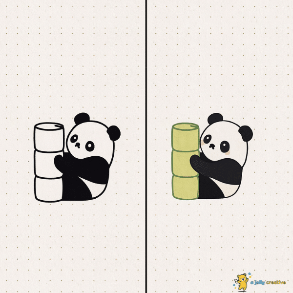 Panda with Bamboo Drawing idea