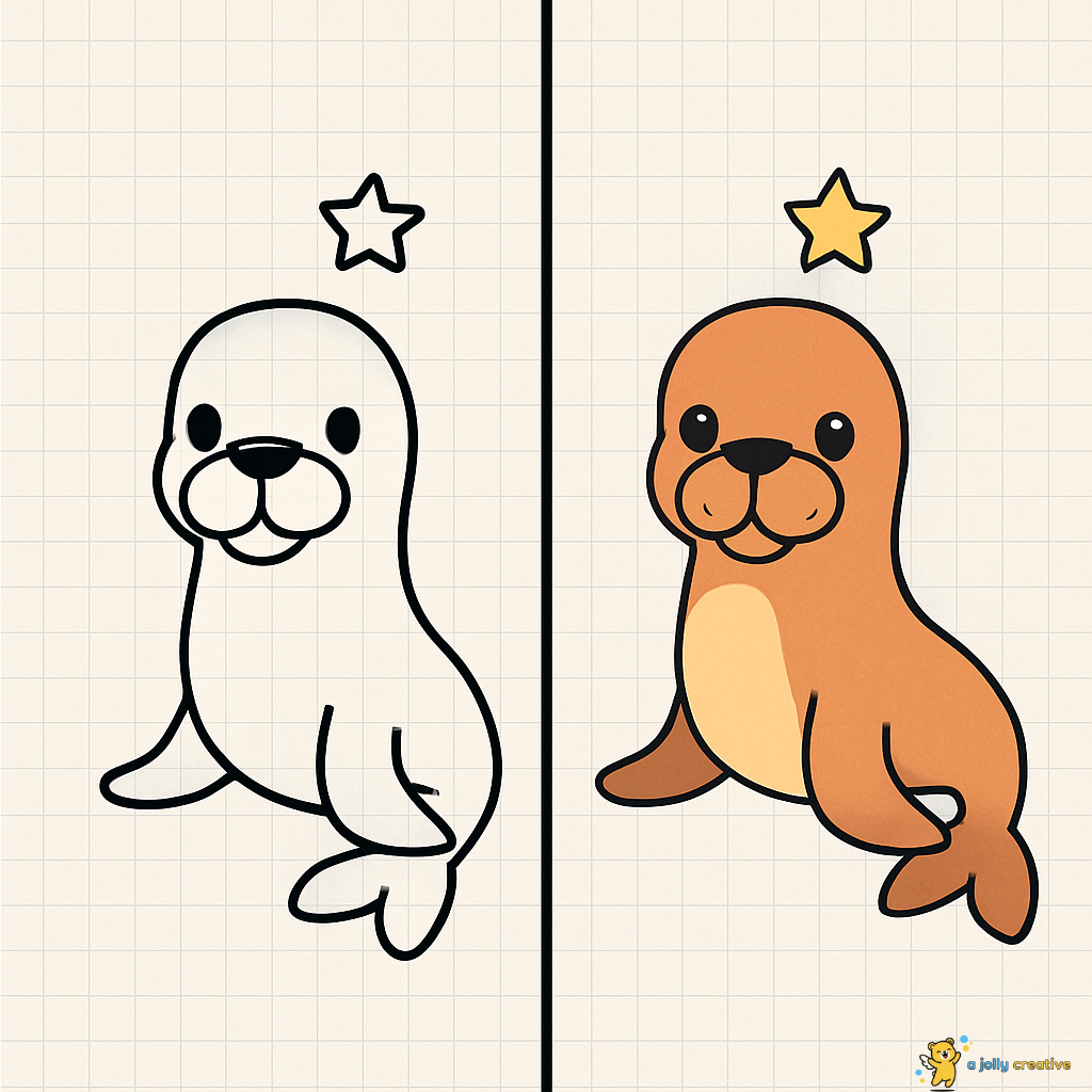 Performing Sea Lion Drawing-idea-1