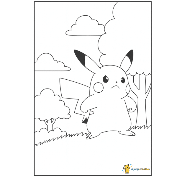 Pikachu Determined colouring-2
