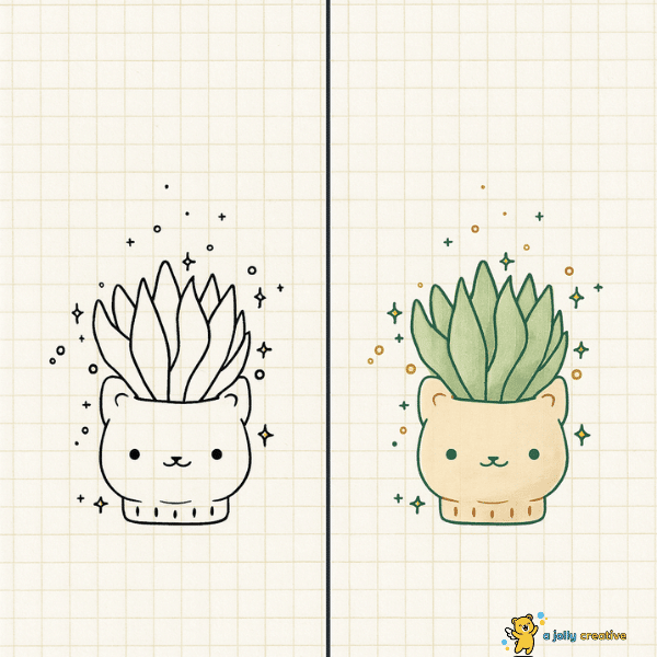 Plants in Pots Drawing -idea-2