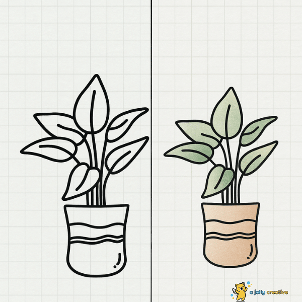 Plants in Pots Drawing -idea-4