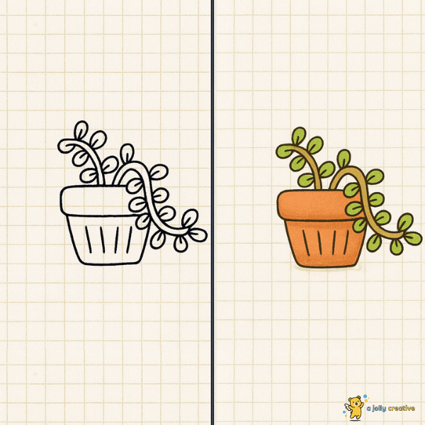 Plants in Pots Drawing -idea-5