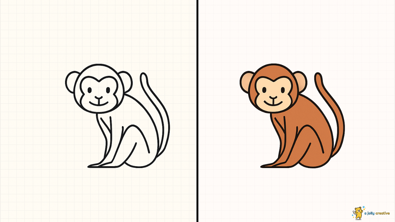 Playful Monkey Drawing-idea-2