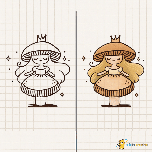 Princess Mushroom Drawing idea