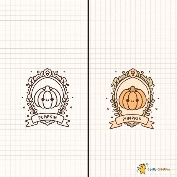 Pumpkin Emblem Drawing idea