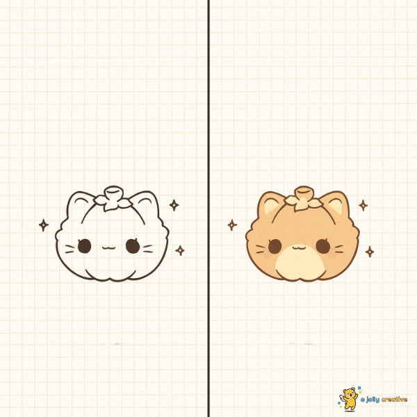 Pumpkin Kitty Drawing idea
