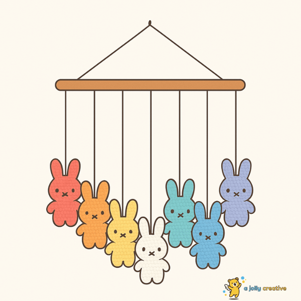 Rainbow Miffy Mobile