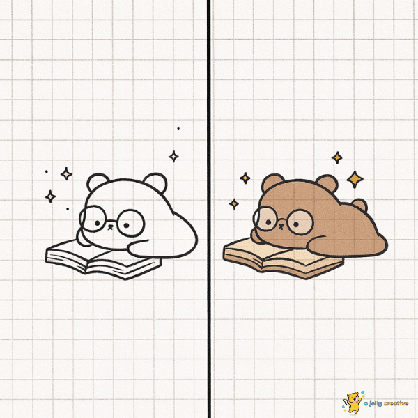 Reading Bear Drawing idea