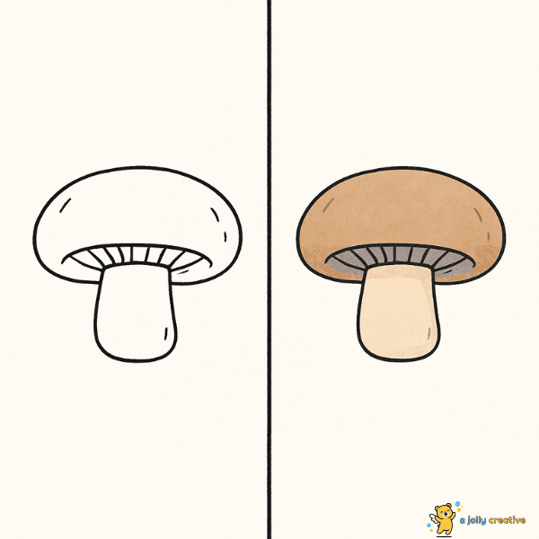 Realistic Portobello Mushroom Drawing Method