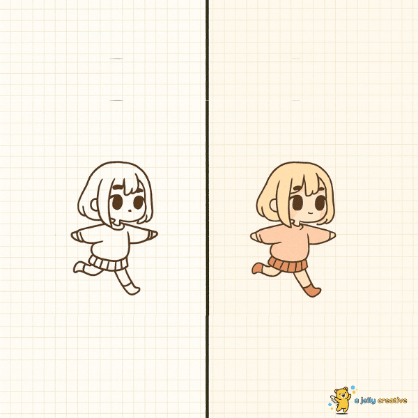 Running Chibi Drawing idea
