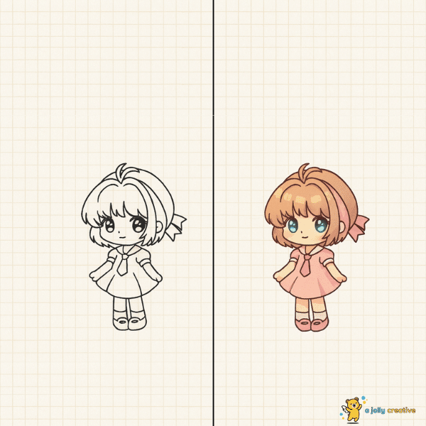 Sakura in School Uniform Drawing idea