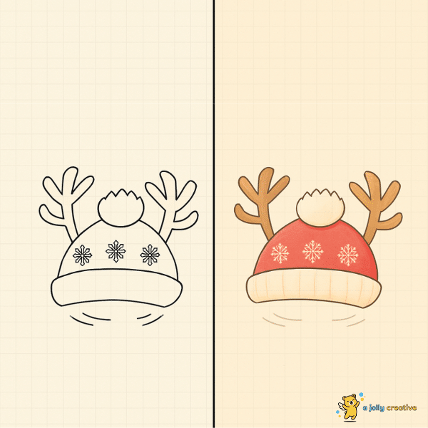 Santa Reindeer Hat Drawing idea