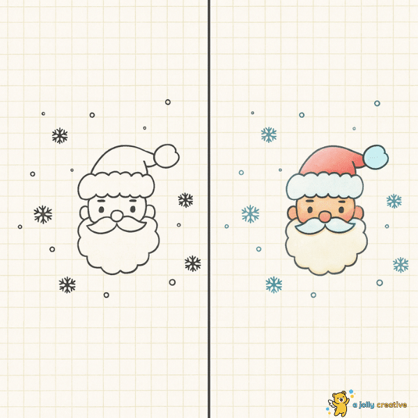 Santa's Face Drawing idea