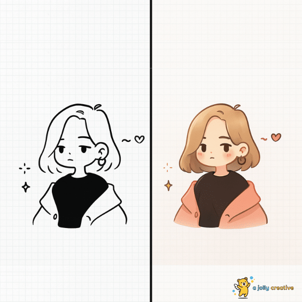 Simple Anime Girl Drawing idea-3