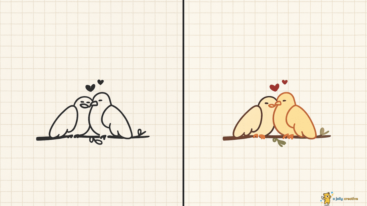 Simple Bird Drawing-idea-2