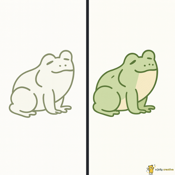 Simple Content Frog Drawing idea