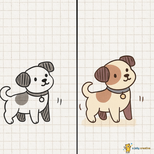 Simple Dogs Drawing-idea-10