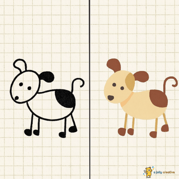 Simple Dogs Drawing-idea1