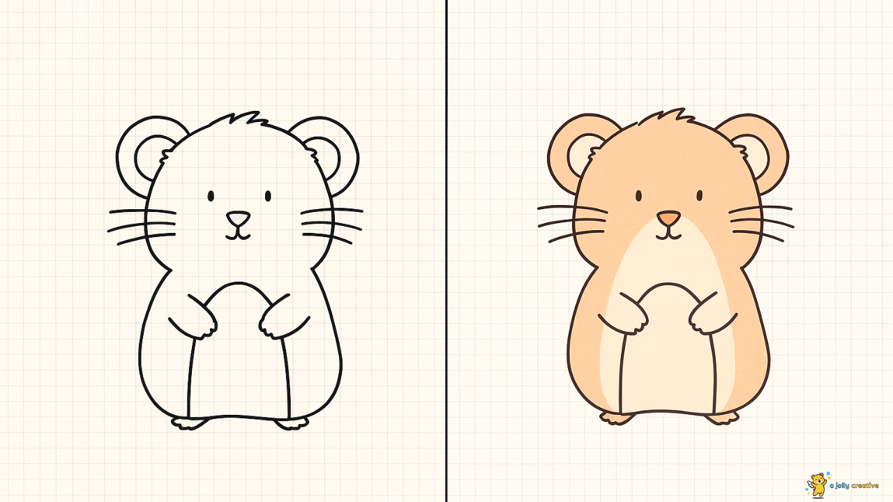 Simple Hamster Drawing idea-3
