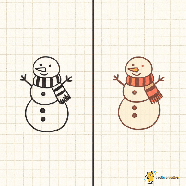 Simple Snowman Drawing idea