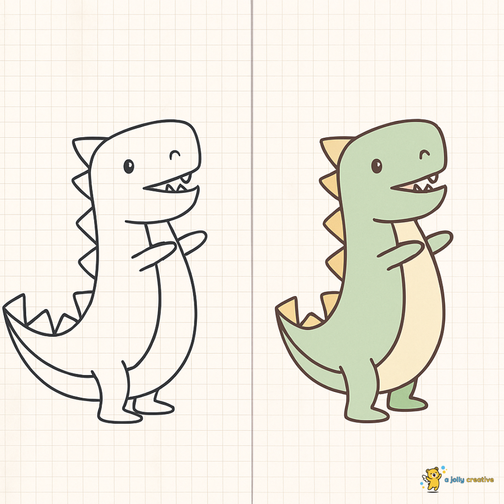 Simple Standing Dinosaur Looking Up idea 2