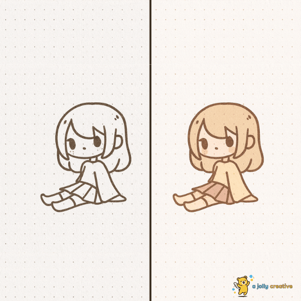 Sitting Chibis Drawing idea-1