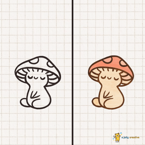 Sleepy Mushroom Drawing idea