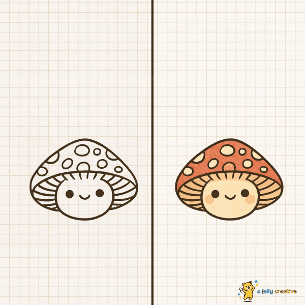 Smiley Mushroom Drawing idea