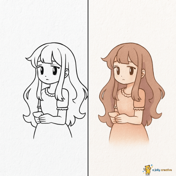 Soft Anime Girl Drawing idea-2