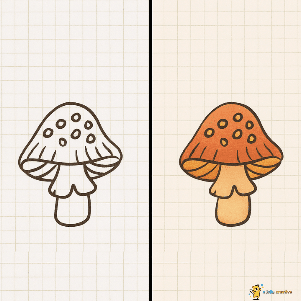 Spotted Mushroom Drawing idea