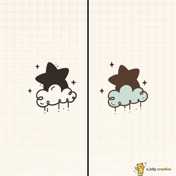 Star and Cloud Drawing