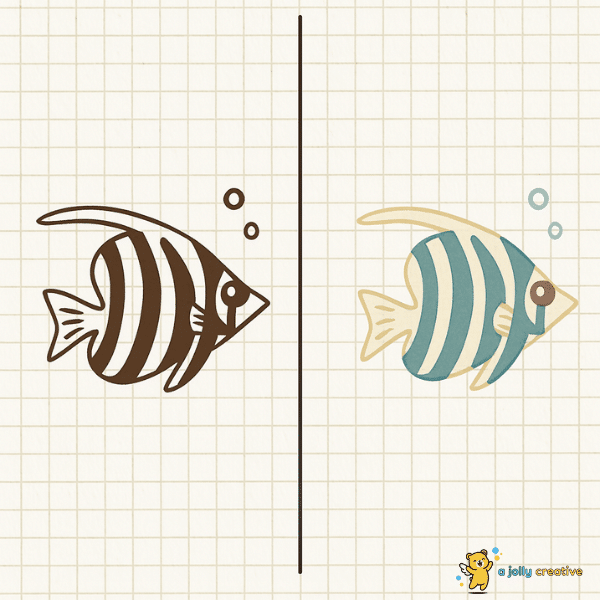 Striped Fish Drawing-idea-1