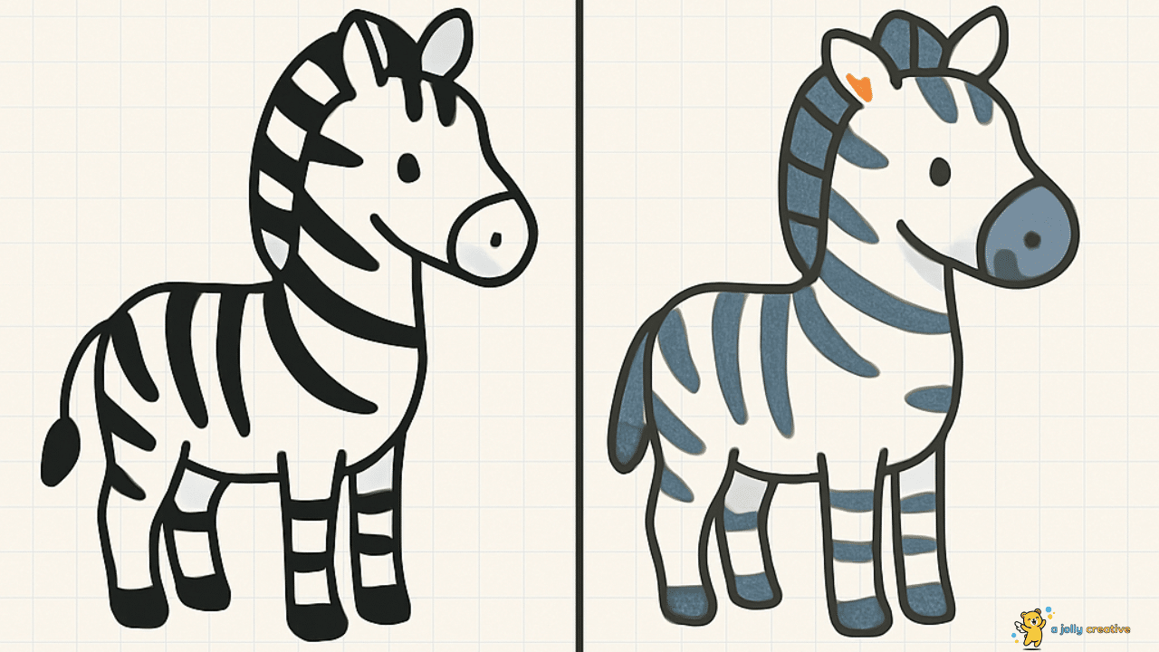 Striped Zebra Drawing-idea