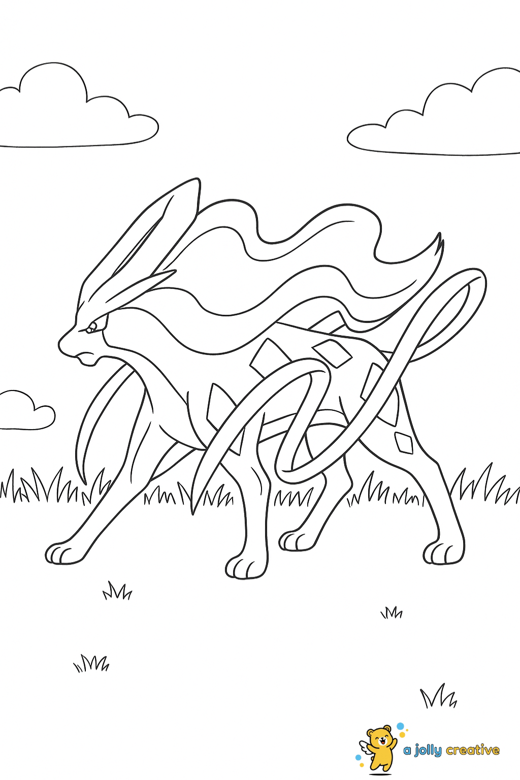 Suicune coloring pages 