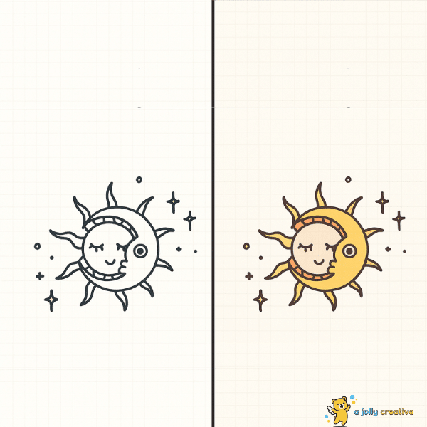 Sun and Moon Drawing Ideas-3