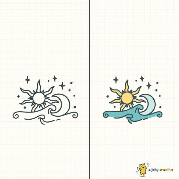 Sun and Moon Drawing Ideas-4
