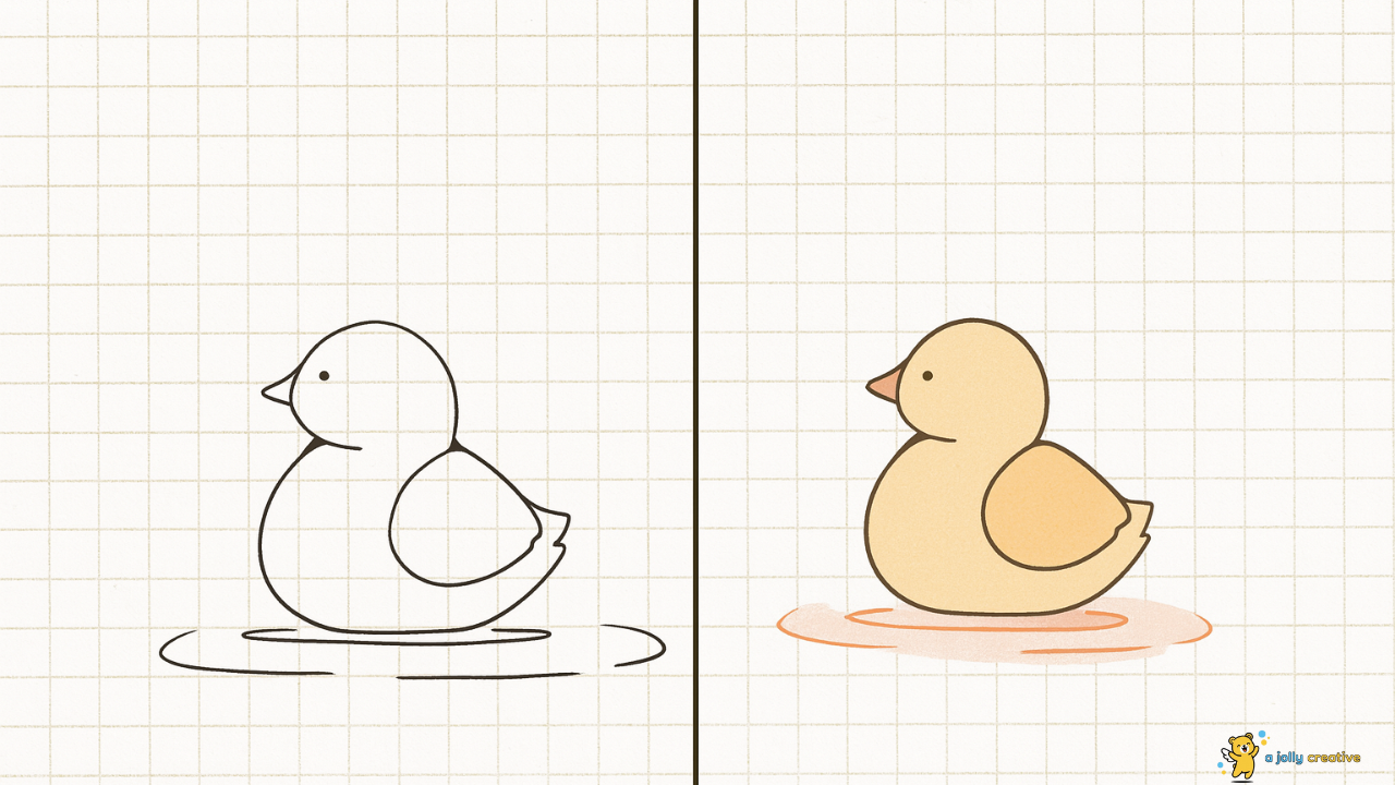 Swimming Duck Drawing idea-1
