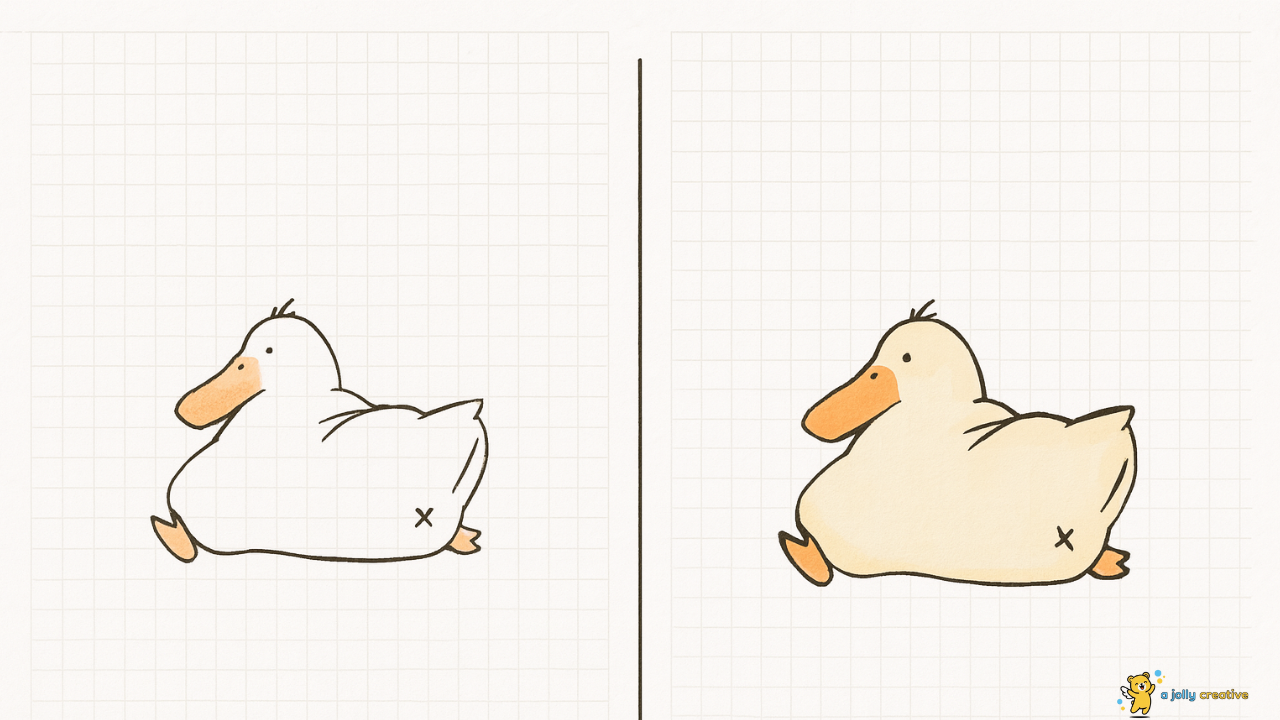 Swimming Duck Drawing-idea-2