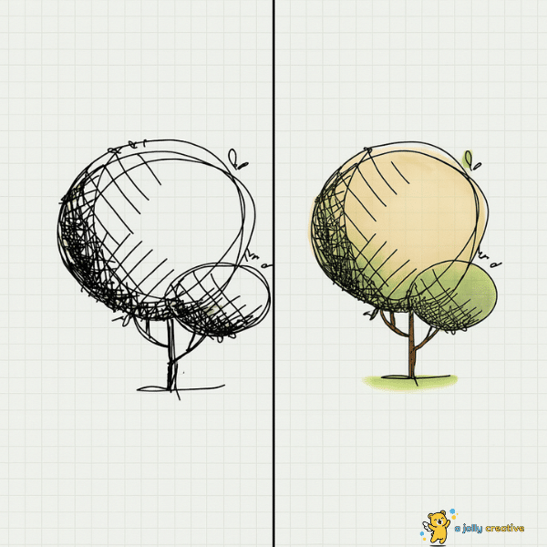 Tree Scribbles Drawing idea-1
