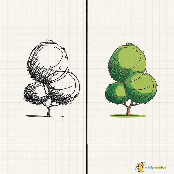 Tree Scribbles Drawing idea-2
