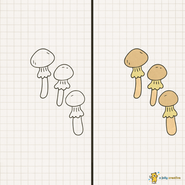 Triple Mushroom Drawing idea