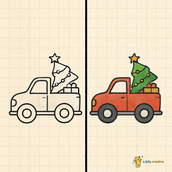 Truck with Christmas Tree