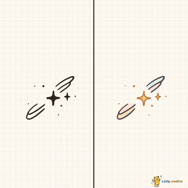 Twinkling Saturn drawing idea