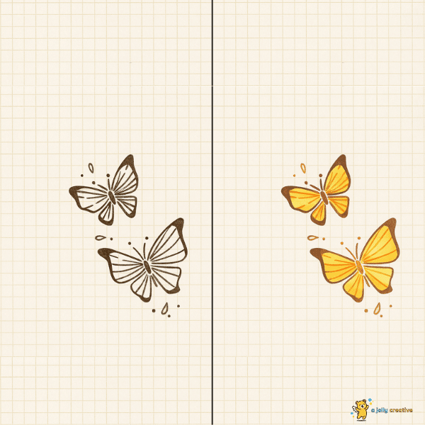 Two Butterflies Drawing-idea-1