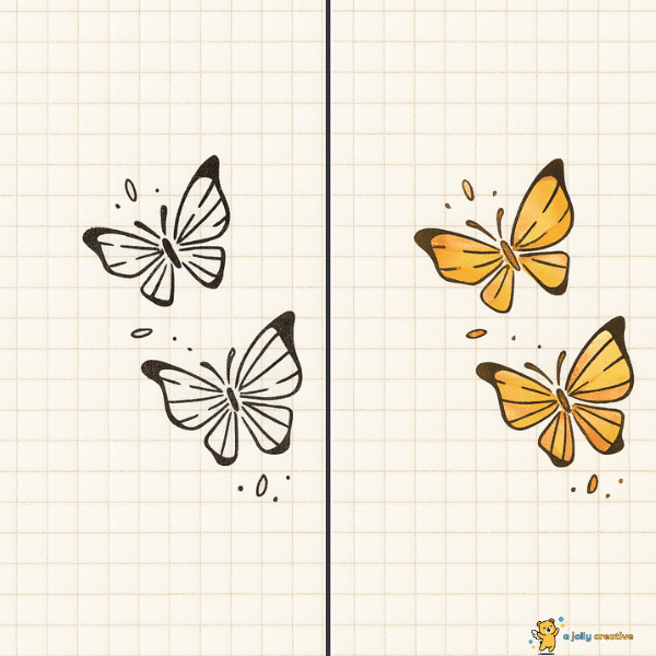 Two Butterflies Drawing idea
