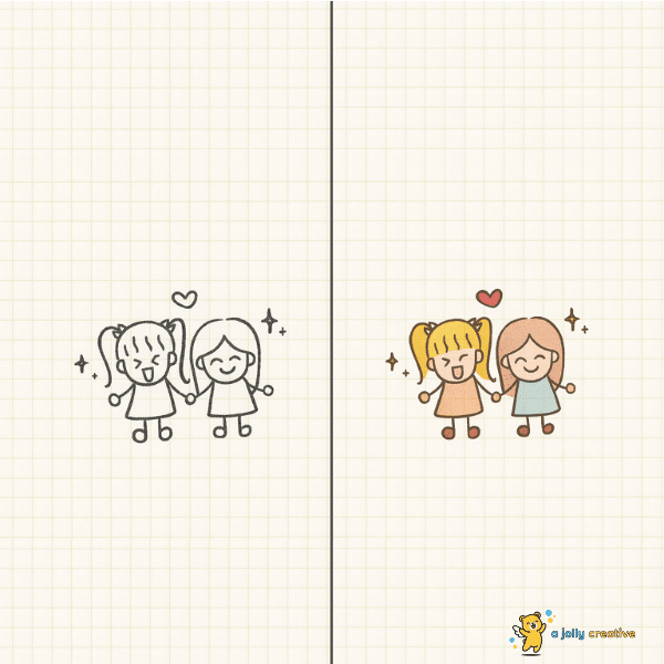 Two Friends Drawing idea-1