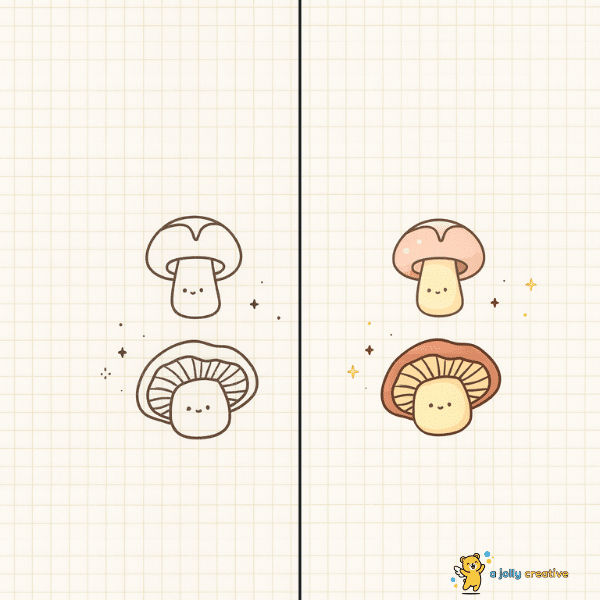 Two Mushroom Buddies Drawing idea