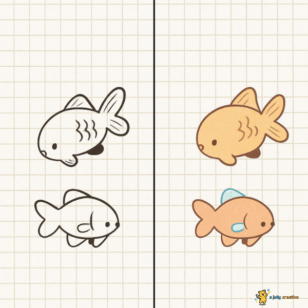 Two Simple Fishes Drawing