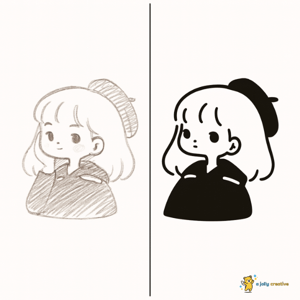 Very Simple Cute Girl Drawing idea