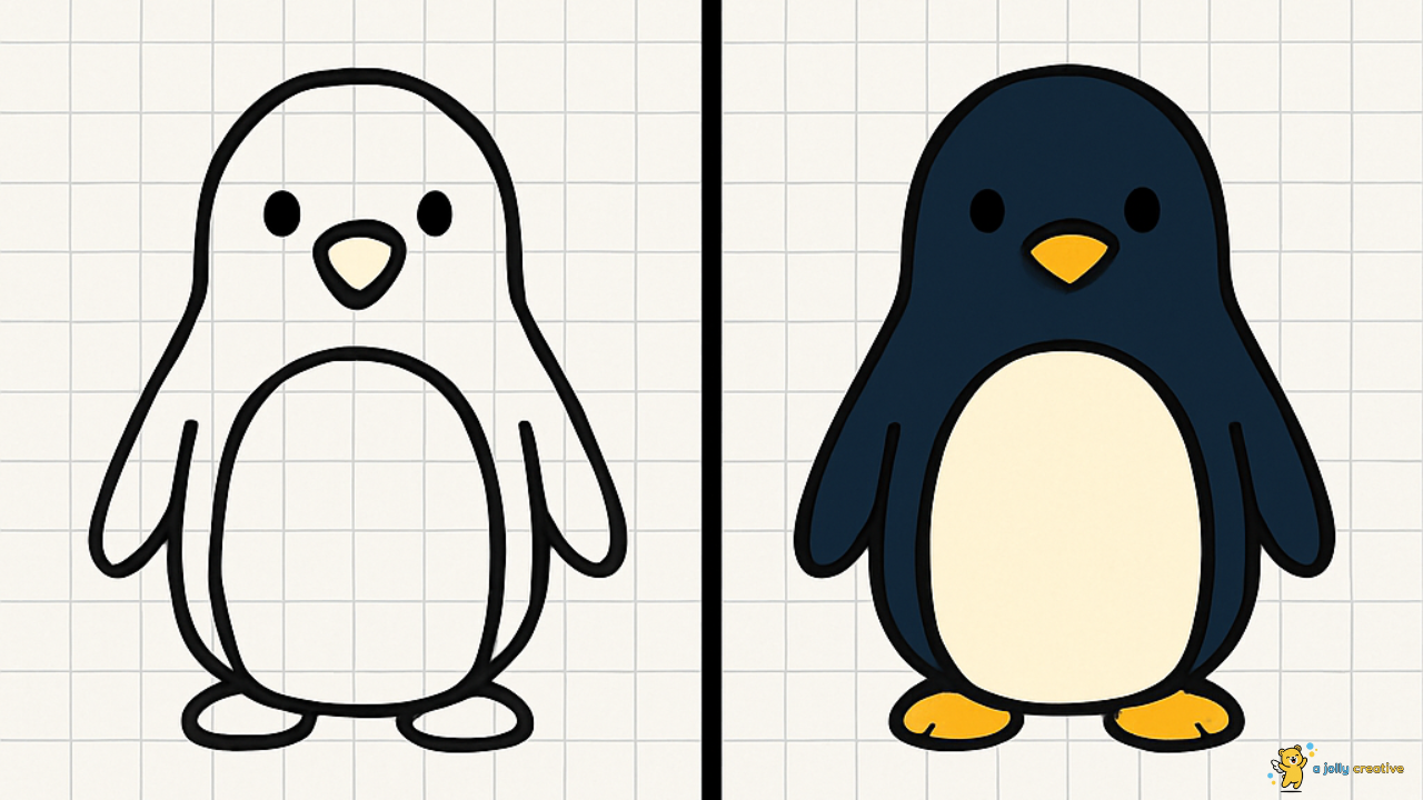 Waddling Penguin Drawing-idea-2